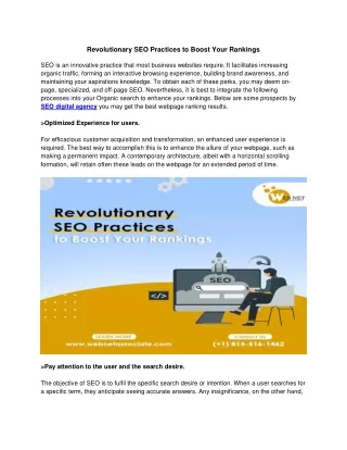 Revolutionary SEO Practices to Boost Your Rankings