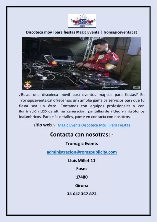 Discoteca móvil para fiestas Magic Events Tromagicevents.cat