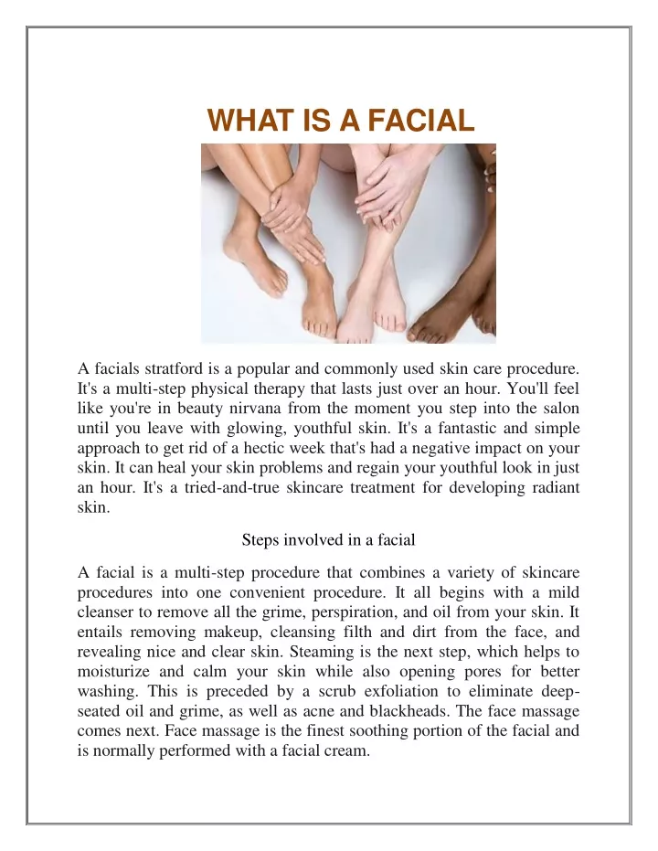 what is a facial