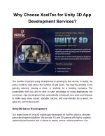 Why Choose XcelTec for Unity 3D App Development Services - slide 1