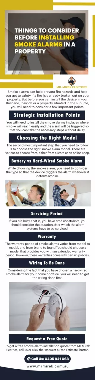 THINGS TO CONSIDER BEFORE INSTALLING SMOKE ALARMS IN A PROPERTY