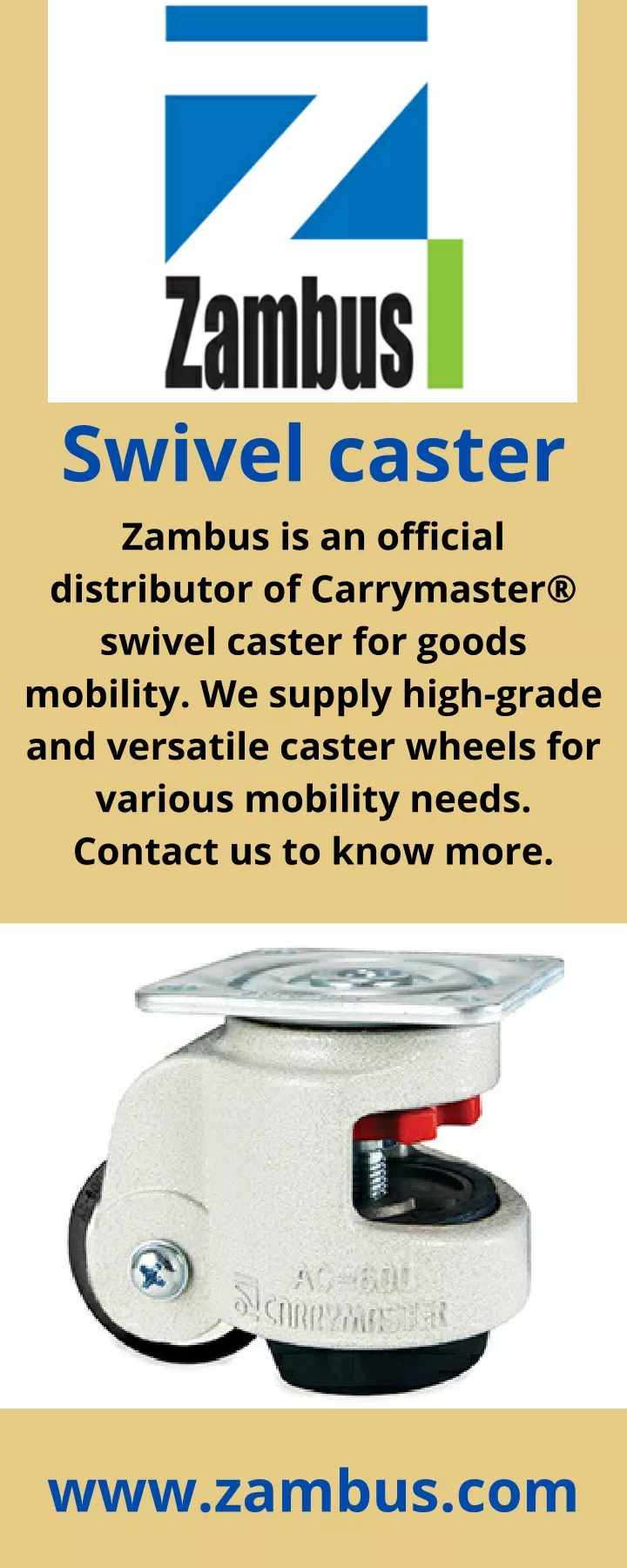swivel caster zambus is an official distributor