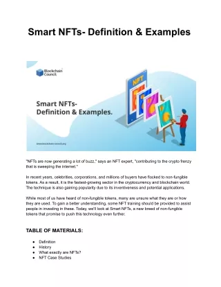smart nfts definition examples