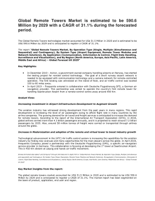 global remote towers market is estimated