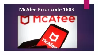 McAfee 1603 Error code-basics protection