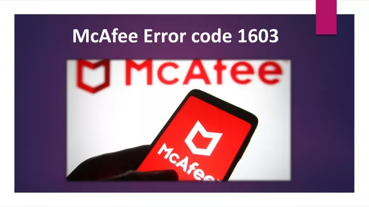 mcafee error code 1603