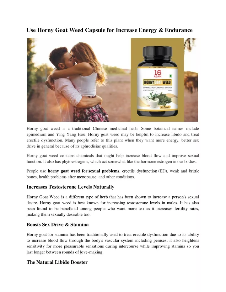 use horny goat weed capsule for increase energy