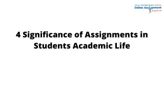 4 significance of assignments in students