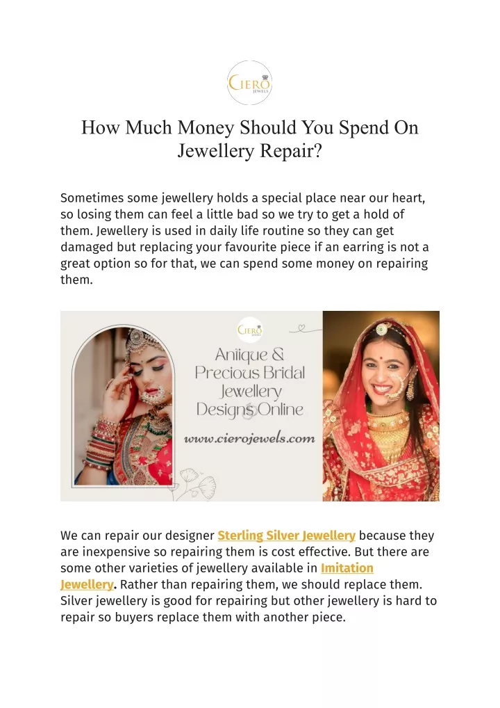 how much money should you spend on jewellery