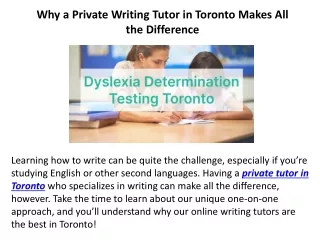 Why a Private Writing Tutor in Toronto Makes All the Difference