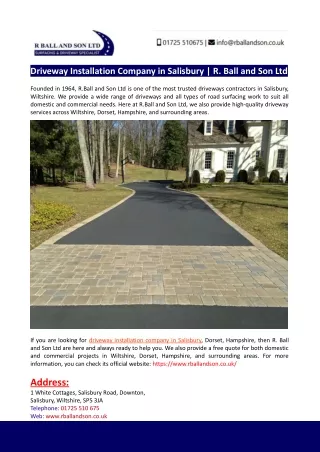 Driveway Installation Company in Salisbury