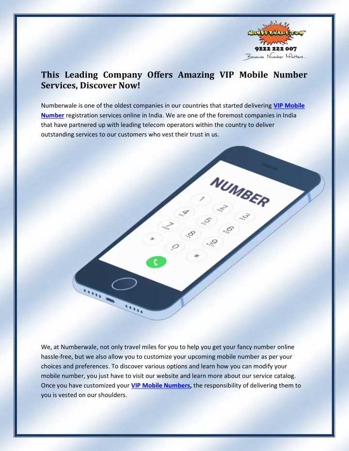 this leading company offers amazing vip mobile