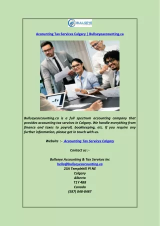 Accounting Tax Services CalgaryBullseyeaccounting.ca
