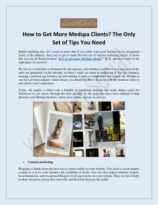 How to get more Medspa clients- Know More Kick Start Social