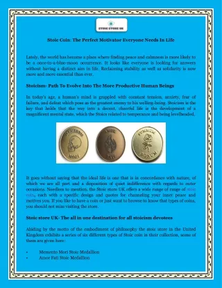 Stoic Coin The Perfect Motivator Everyone Needs In Life