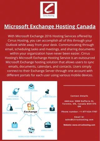 Microsoft Exchange Hosting Canada