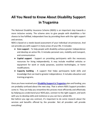 All You Need to Know About Disability Support in Truganina