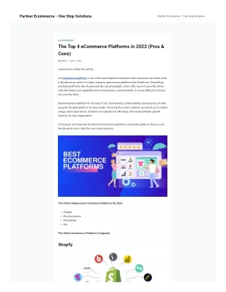partnerecthe top 4 ecommerce platforms in 2022 pros cons pdf