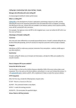 calling apis android api calls voice call