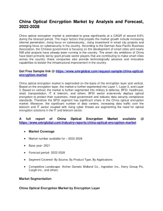 china optical encryption market by analysis