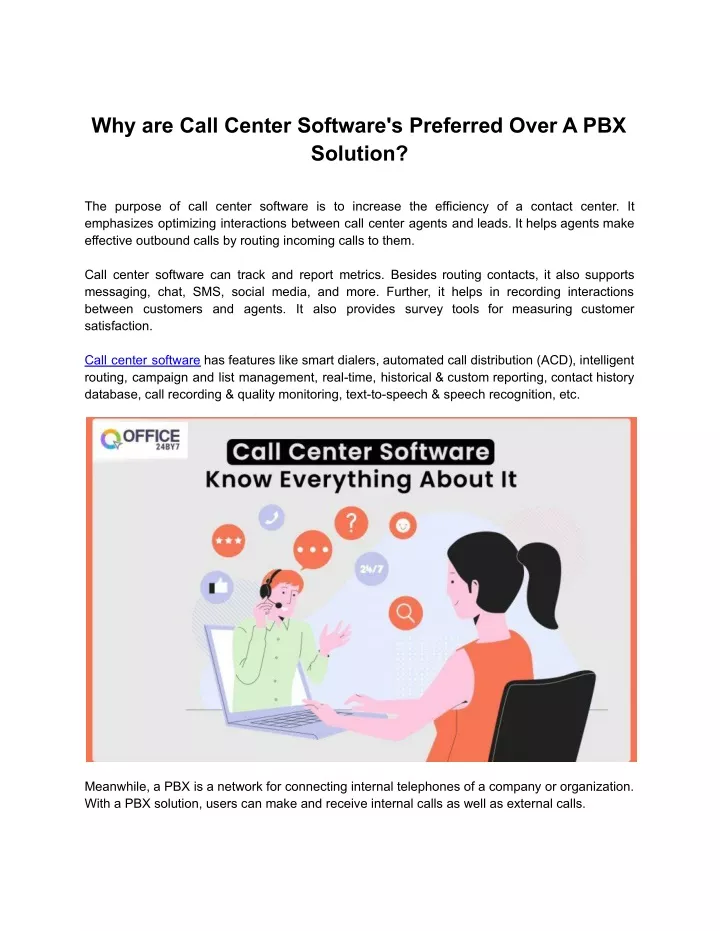 why are call center software s preferred over