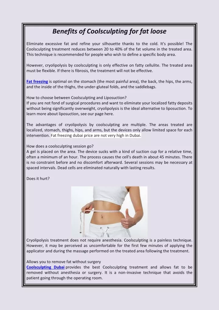 benefits of coolsculpting for fat loose eliminate