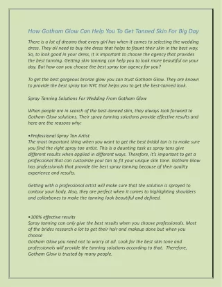 how gotham glow can help you to get tanned skin
