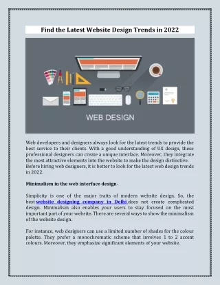 Find the Latest Website Design Trends in 2022