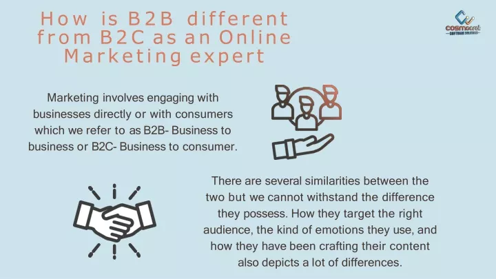 how is b2b different from b2c as an online marketing expert