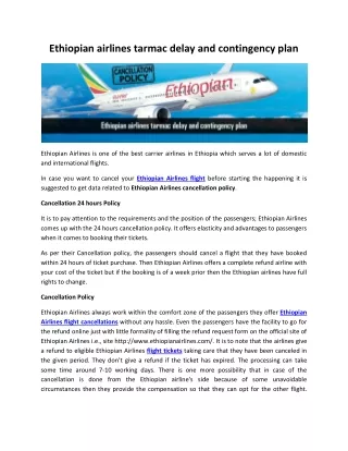 ethiopian airlines tarmac delay and contingency