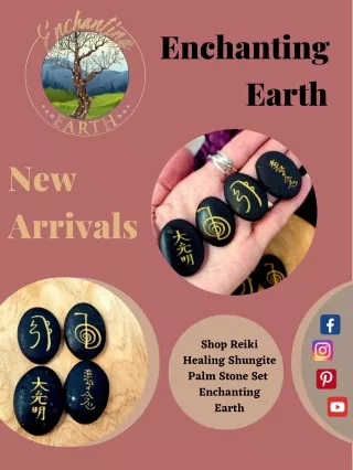Shop Reiki Healing Shungite Palm Stone Set - Enchanting Earth