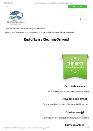 End of Lease Cleaning Ormond