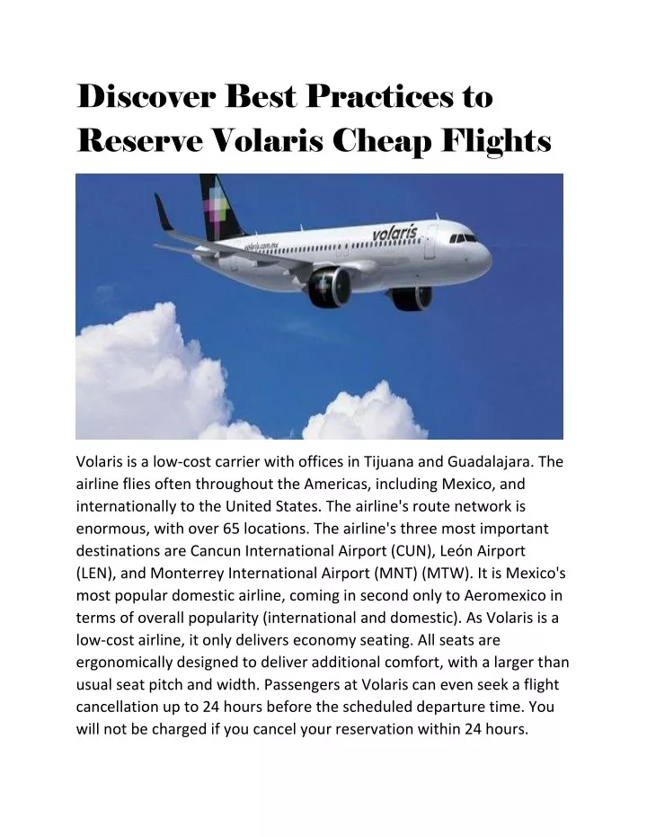 discover best practices to reserve volaris cheap