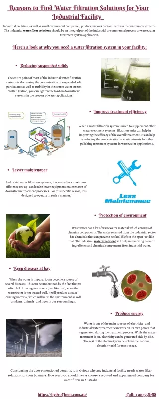 Reasons to Find Water Filtration Solutions for Your Industrial Facility