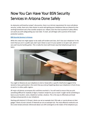 Now You Can Have Your BSN Security Services in Arizona Done Safely