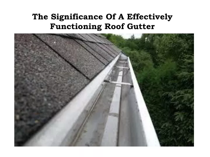 the significance of a effectively functioning roof gutter