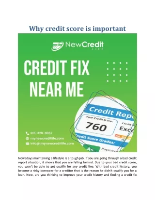 why credit score is important