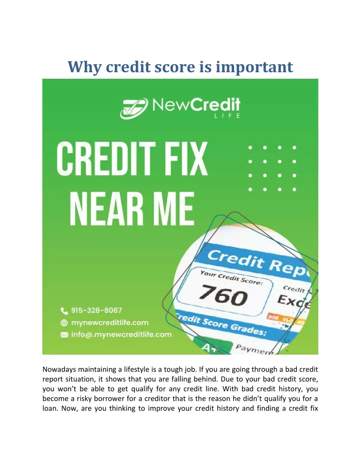 why credit score is important