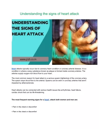 understanding the signs of heart attack