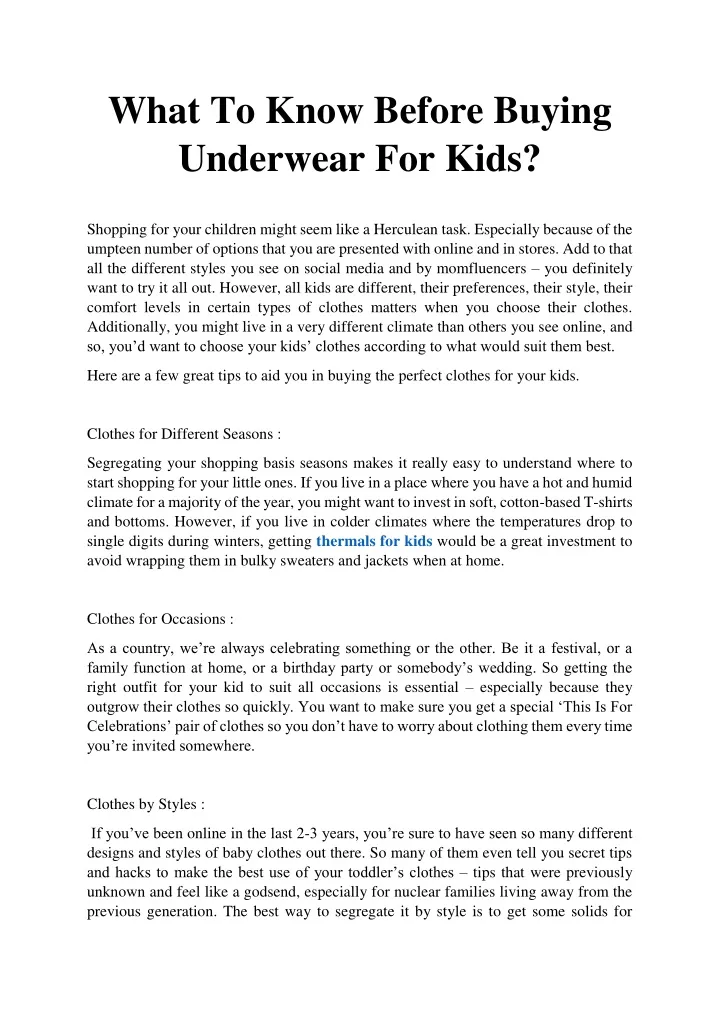 what to know before buying underwear for kids