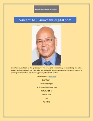 vincent ke snowflake digital com