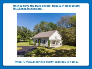 How to have the Best Buyers’ Rebate in Real Estate Purchases in Maryland