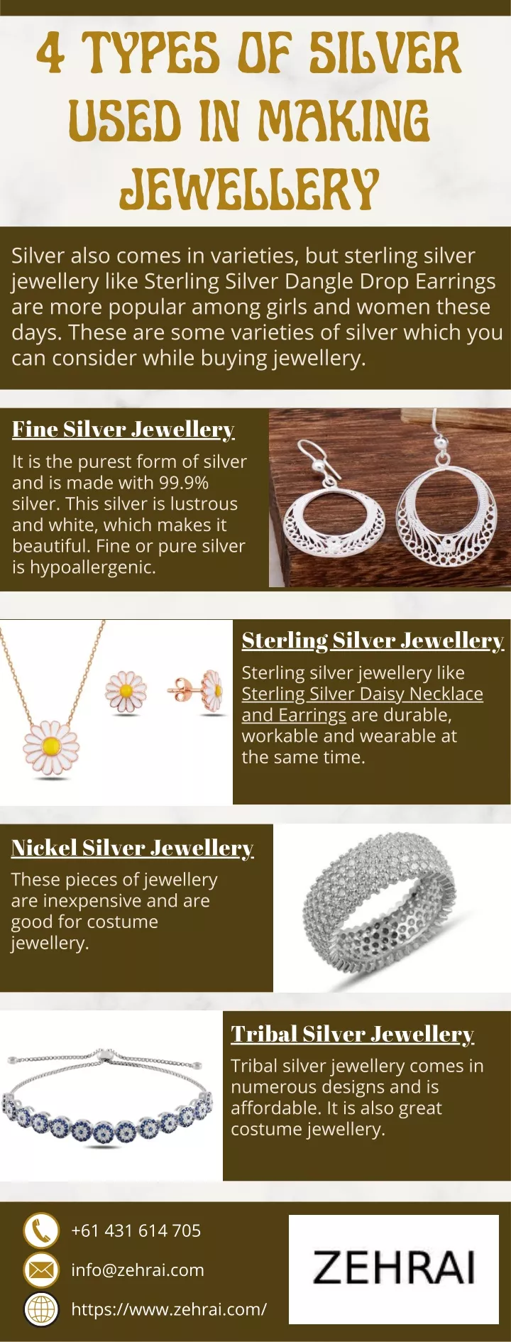 4 types of silver used in making jewellery