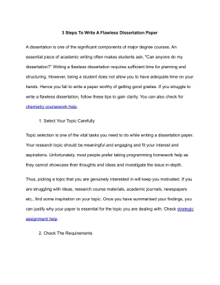 3 steps to write a flawless dissertation paper