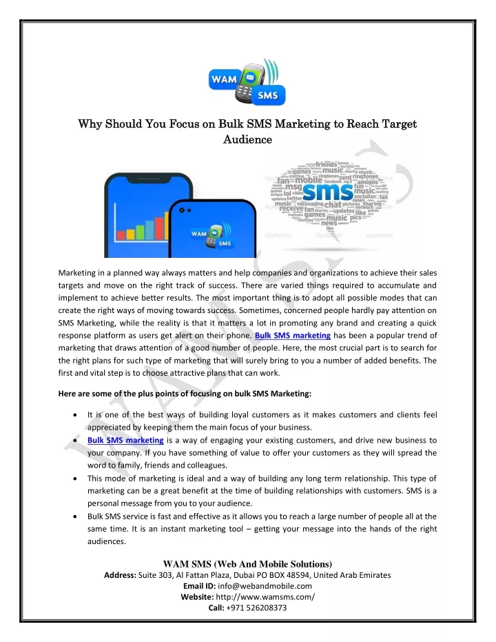 why should you focus on bulk sms marketing