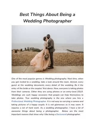 Best Things About Being a Wedding Photographer