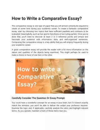 how to write a comparative essay