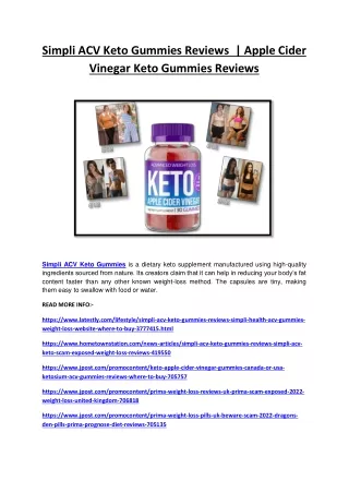 Simpli ACV Keto Gummies Reviews (Simpli ACV Keto Scam Exposed) Weight Loss Revie