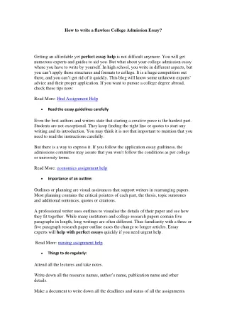 how to write a flawless college admission essay