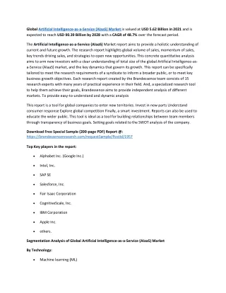 global artificial intelligence as a service aiaas